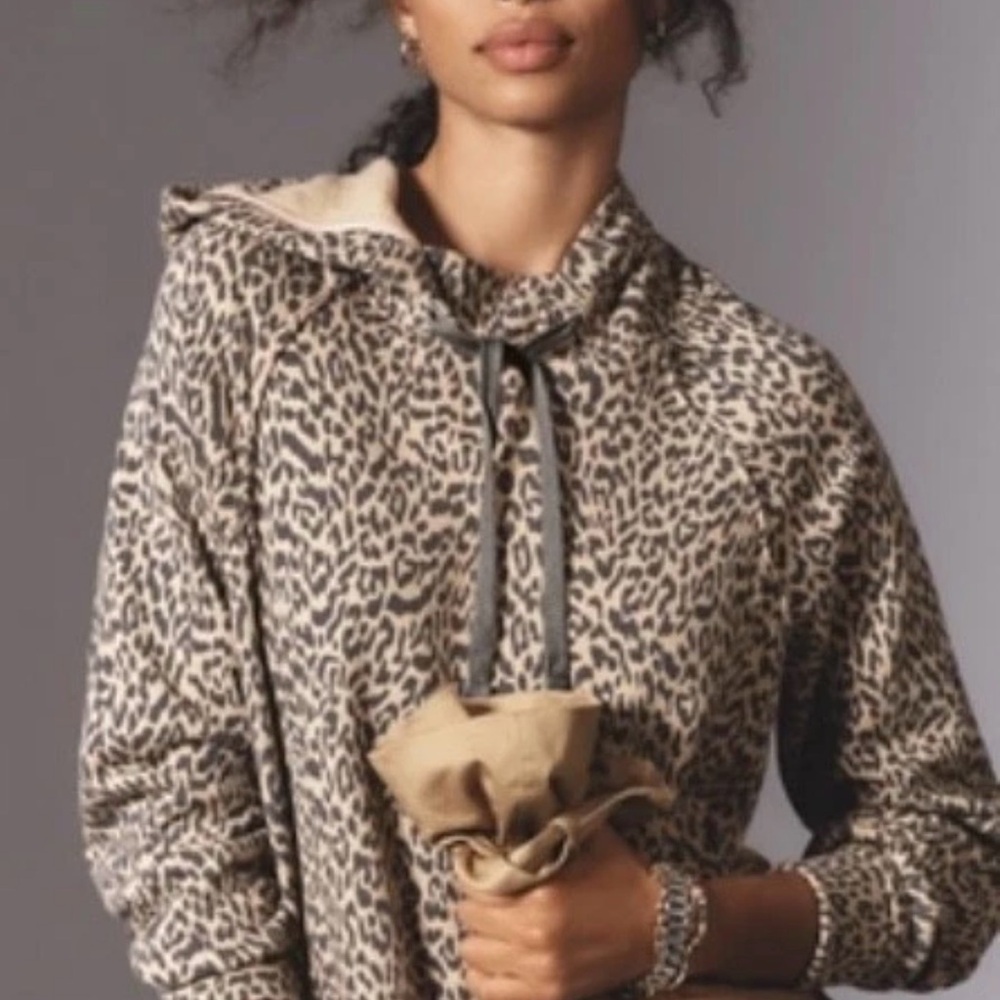 Anthropologie Daily Practice Leopard Print Hoodie NWT
